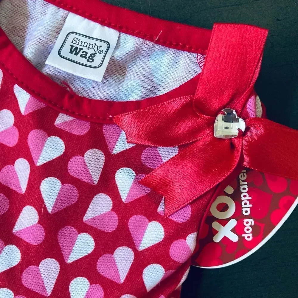 Valentine Heart Dog Pet Dress S
